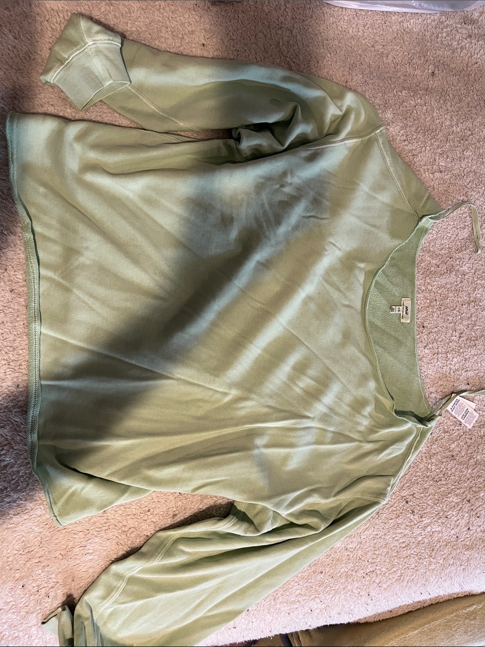 aerie Sage Green Crewneck Pullover Sweatshirt